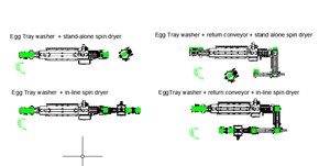 Egg tray washers stand alone